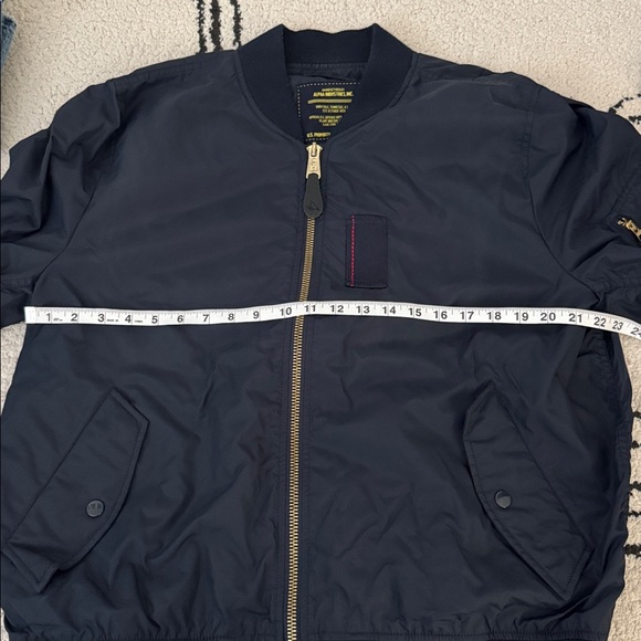 Alpha Industries Bomber Jacket - Navy Blue - Picture 11 of 12
